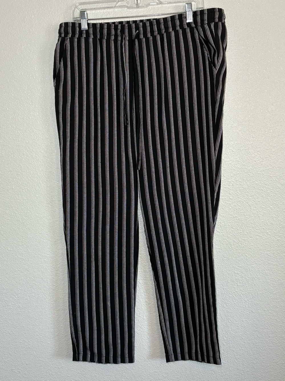 KUT From The Kloth cotton Pull On jogers M Black Stripe Ankle Elastic Waist - Picture 1 of 14